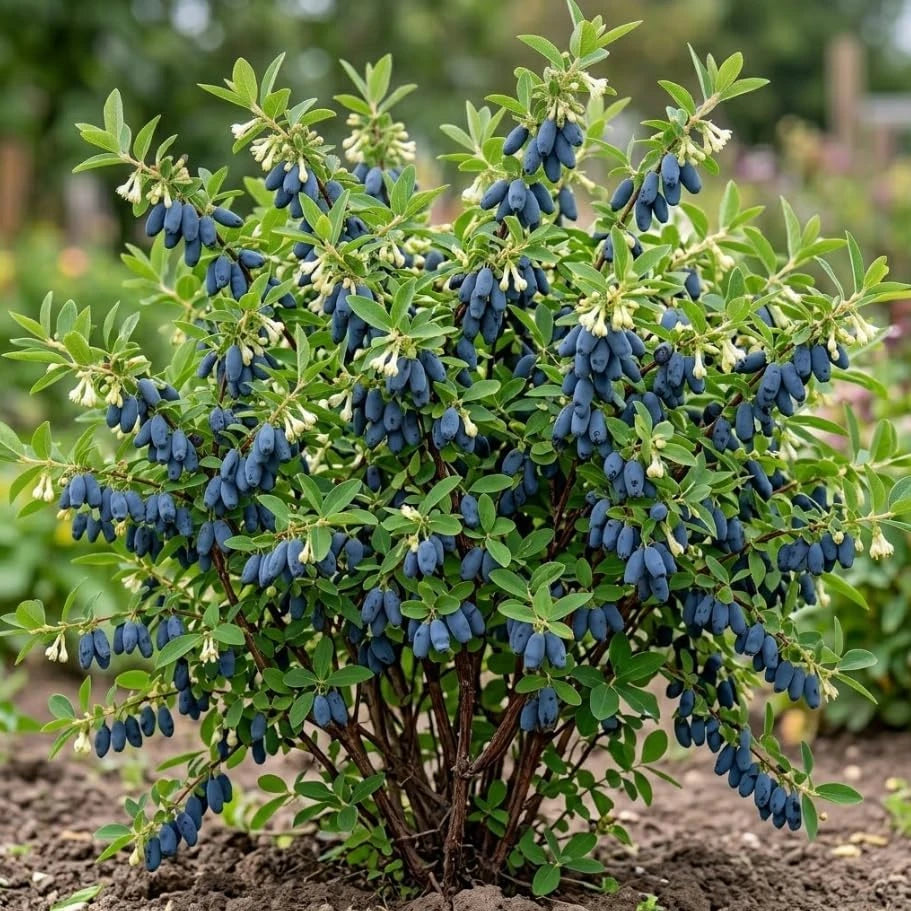 Haskap Berry Live Plant – Cold Hardy Blue Honeysuckle Bush Seedling